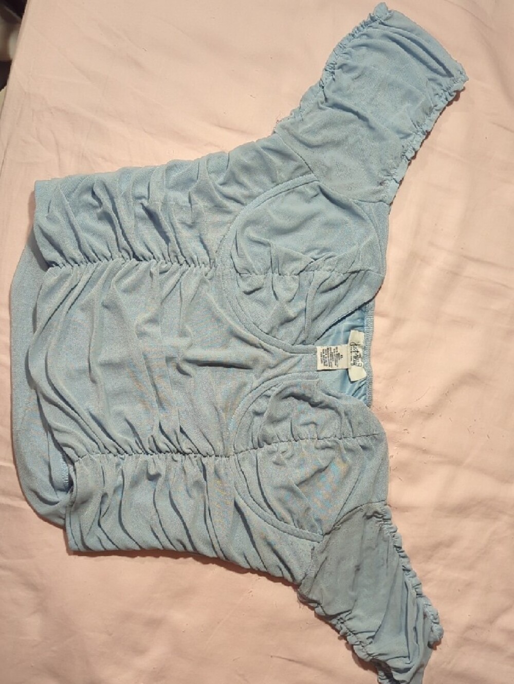 Light Blue Ruched Bustier Top
